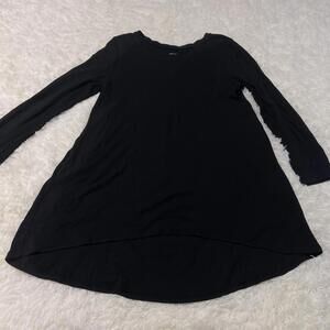 Joan Vass Plus sz S Black Tunic Top Studio Woman Cotton Spandex